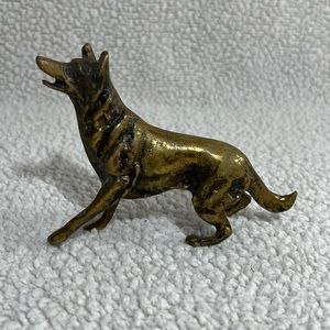 Vintage Solid Brass German Shepherd Dog
